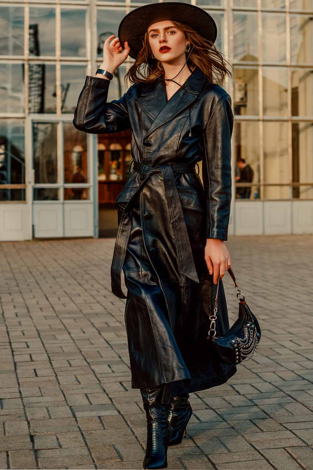 Classic Black Trench Coat For Monochromatic Look