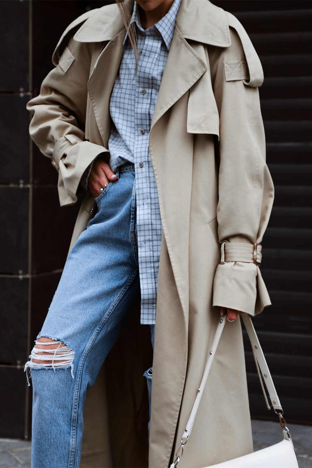 Classic Milky Trench For Casual Look