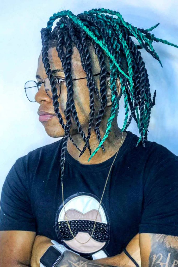Colored Two-Strand Twists #twostrandtwistmen #twisthairstylemen #twisthairstyle