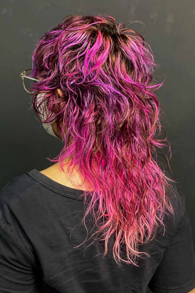 Textured Purple and Pink Wolf Hair #wolfcuthairstyles #wolfcuthair #wolfcut