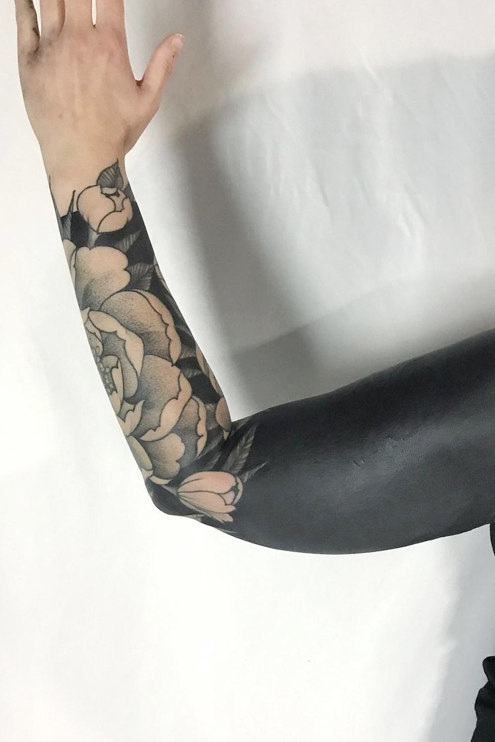 Floral Sleeve in Blackout Style