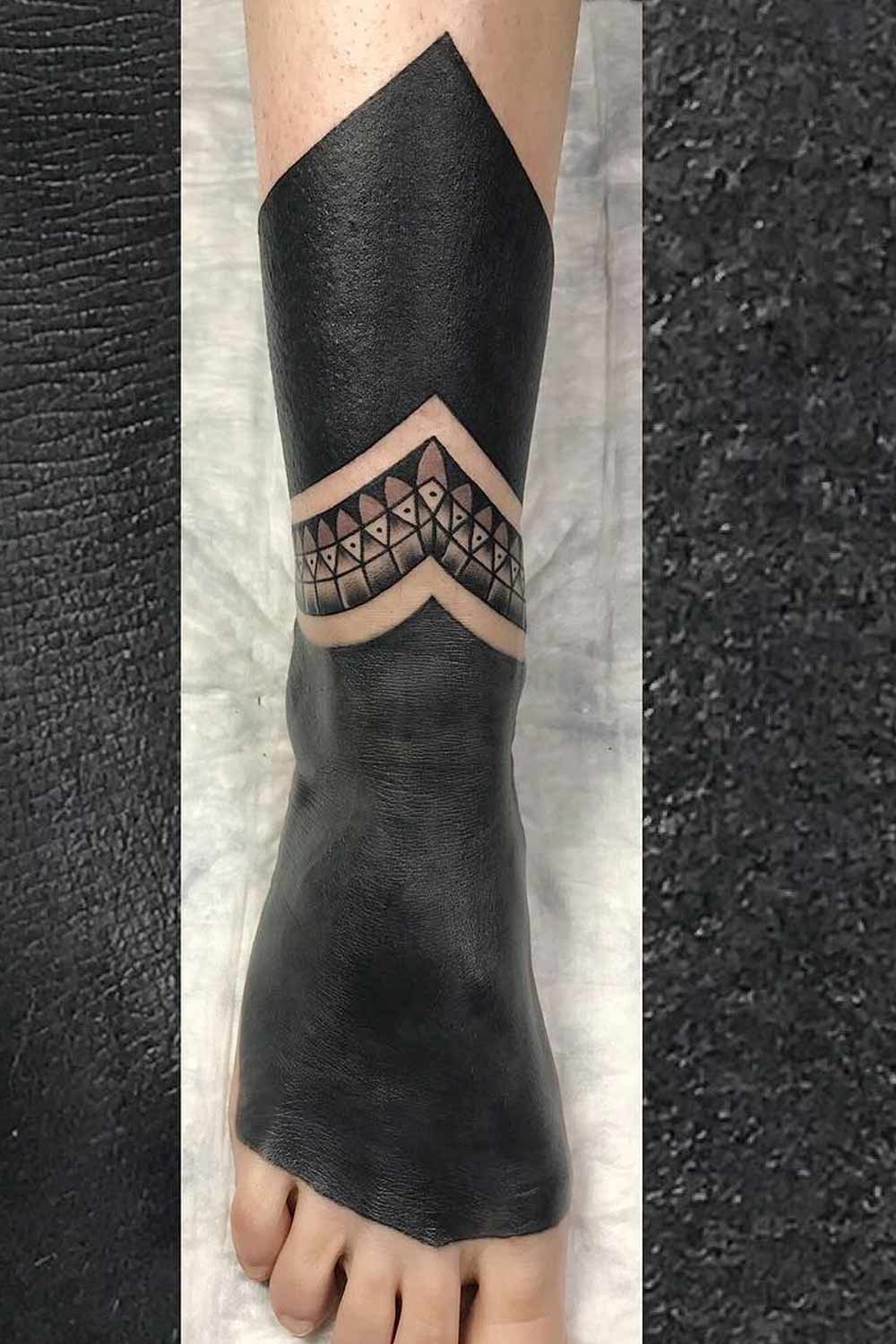 Leg Blackout Tattoo Design