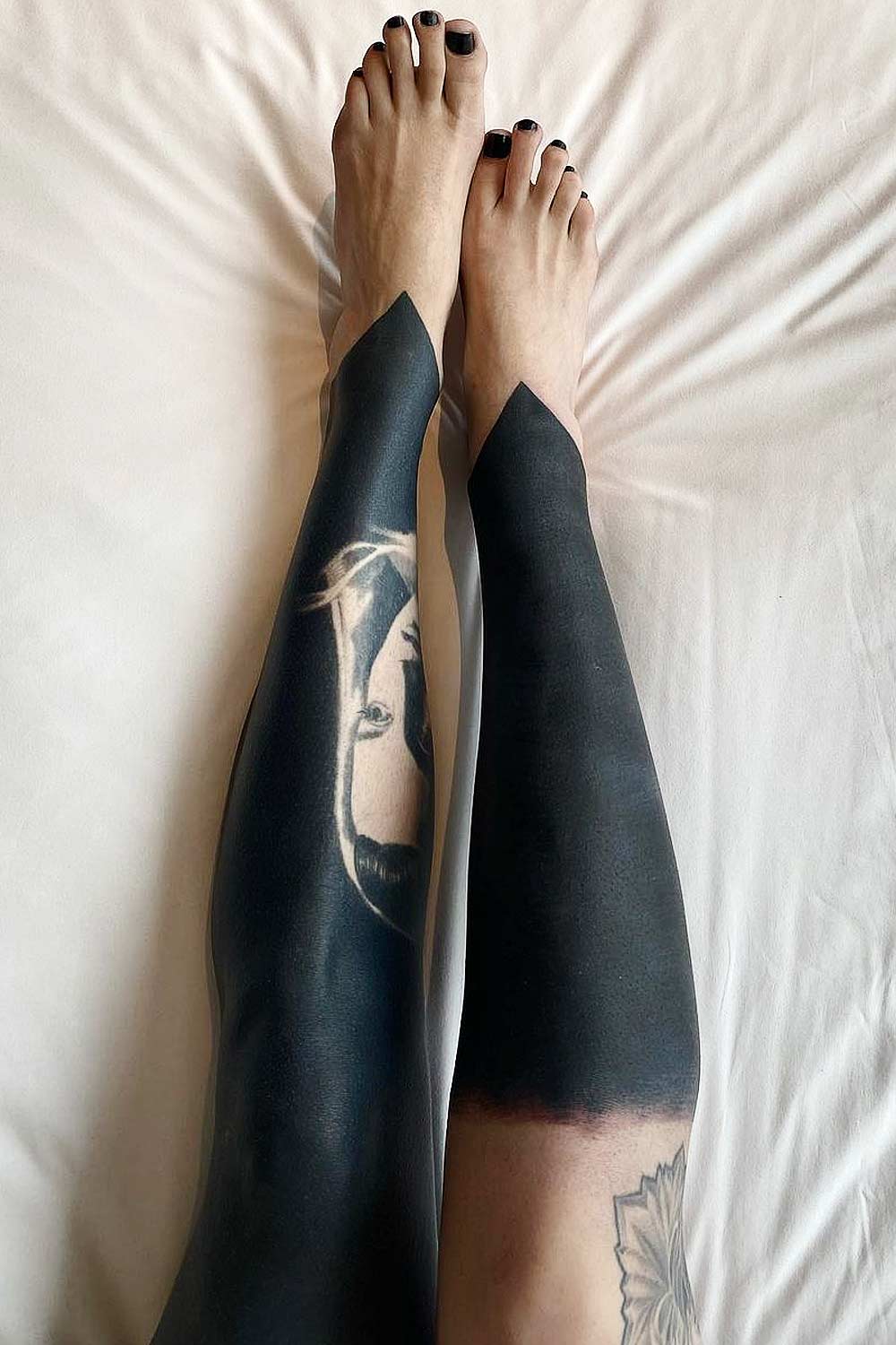 Legs Blackout Tattoos and Portrait