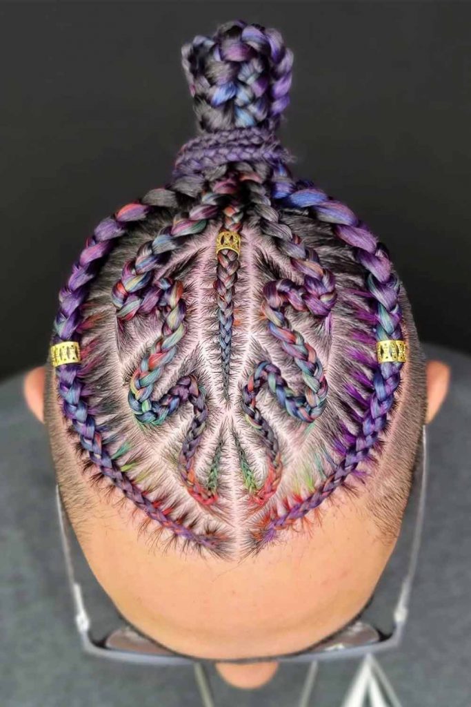 Colorful Men Braids Hairstyles #braidsformen #braidshairstyles #braids