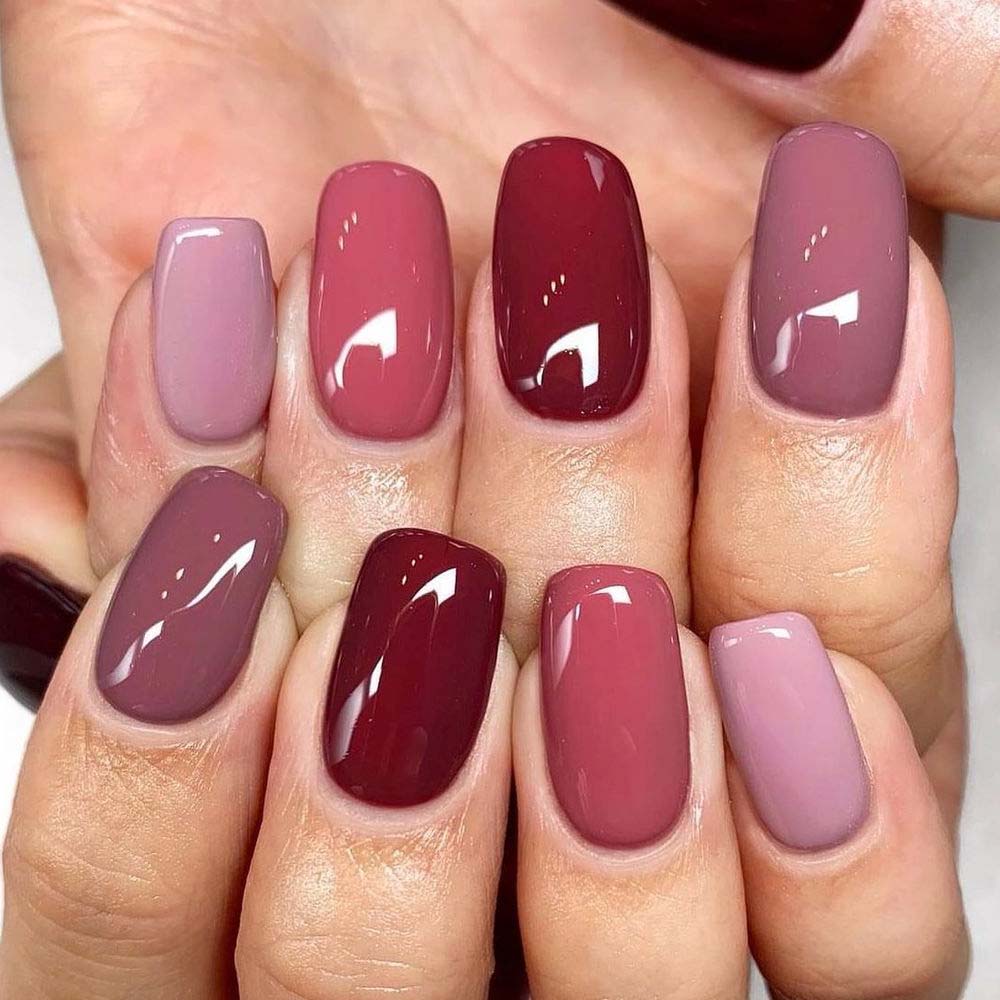 Widnes NAIL ART - Burgundy gel colour with nude perfect autumn colours ❤️ |  Facebook