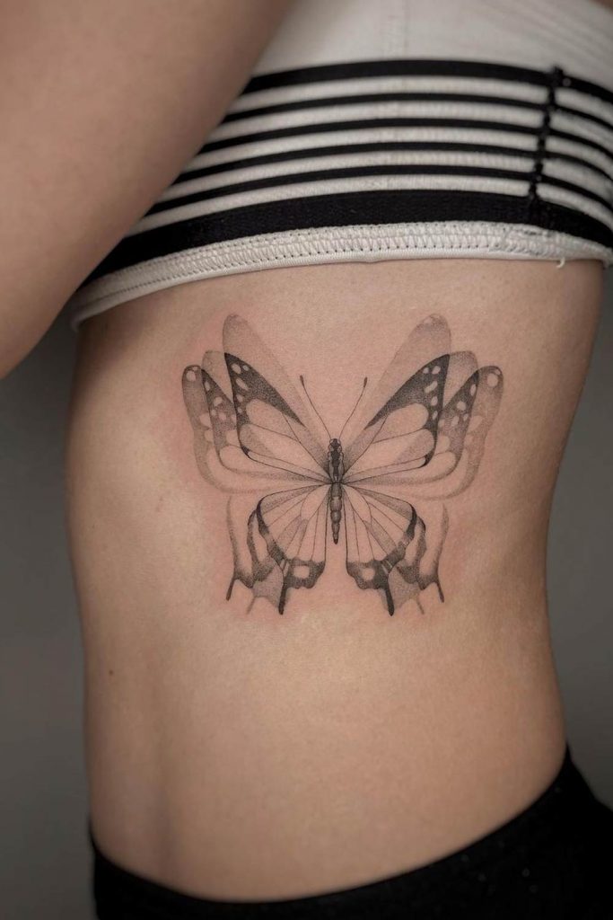 Side Body Butterfly Tattoo