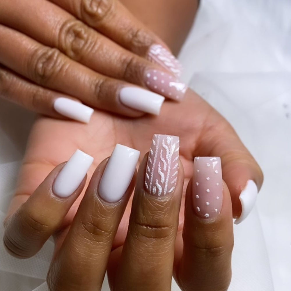 White Sweater Nails