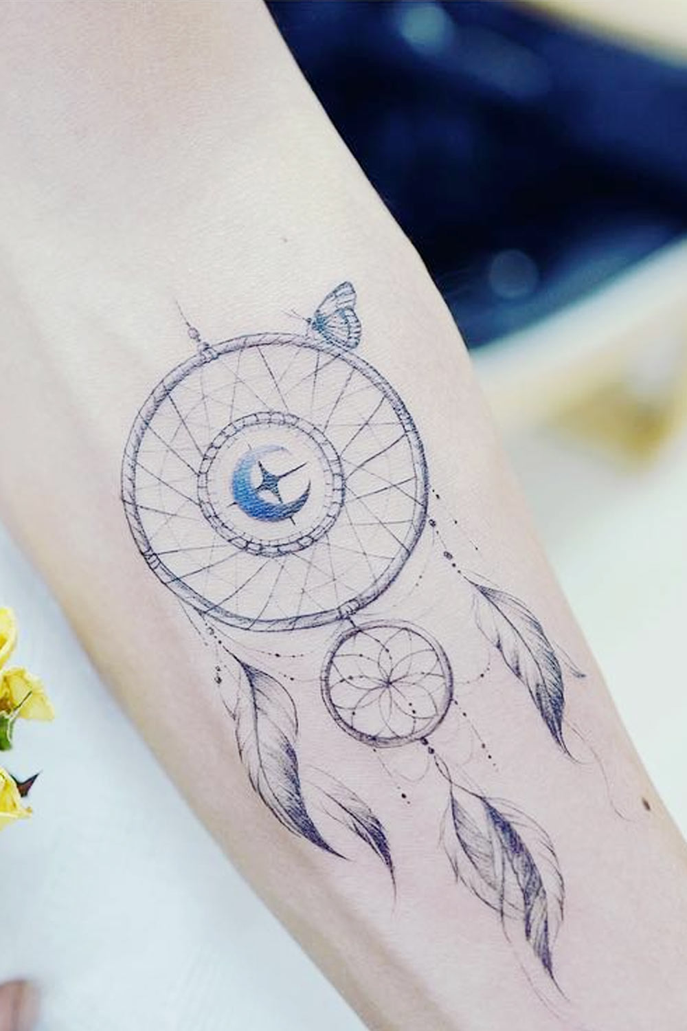Moon Dream Catcher Tattoo Design