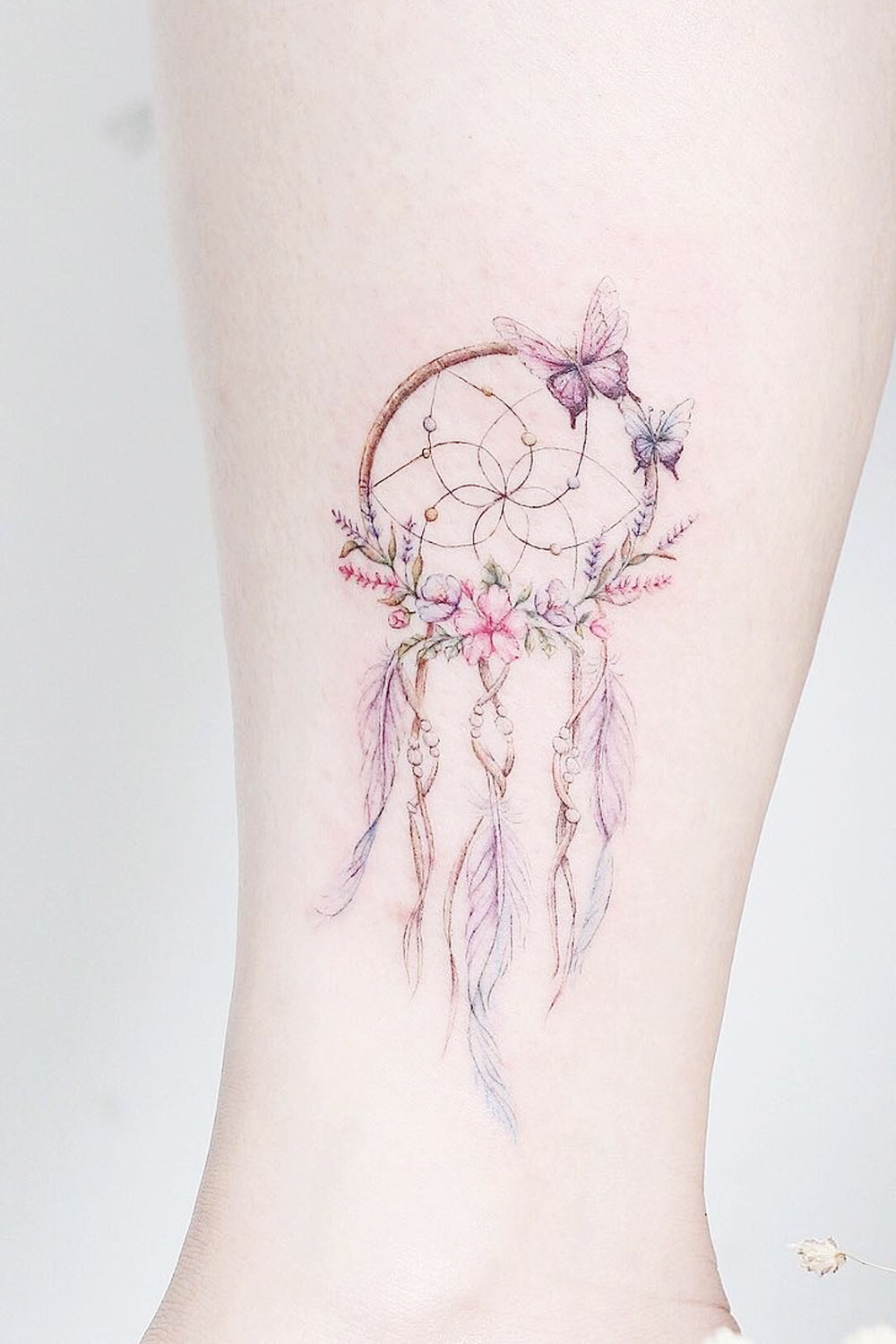 Dream Catcher Tattoo Design with Butterflies