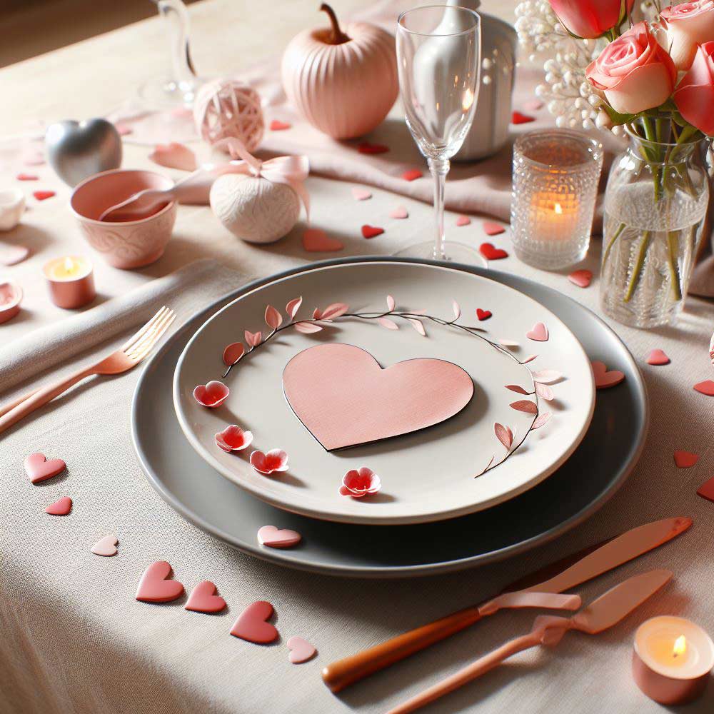 Heart Decoration of Dinner Table