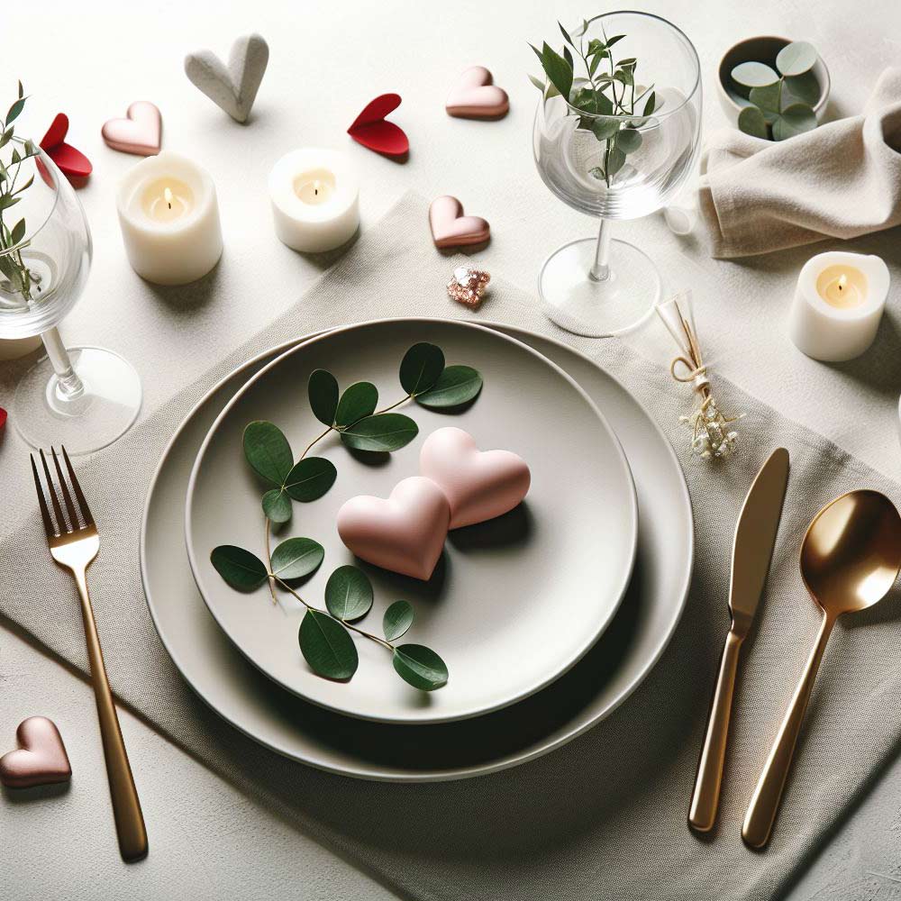 Dinner Table Decoration with Hearts