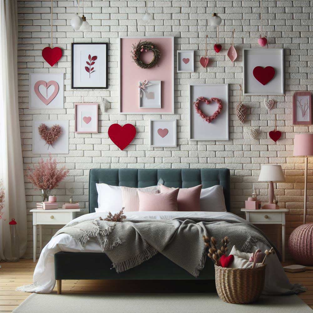 Bedroom Decoration with Valentines Day Wall Pictures