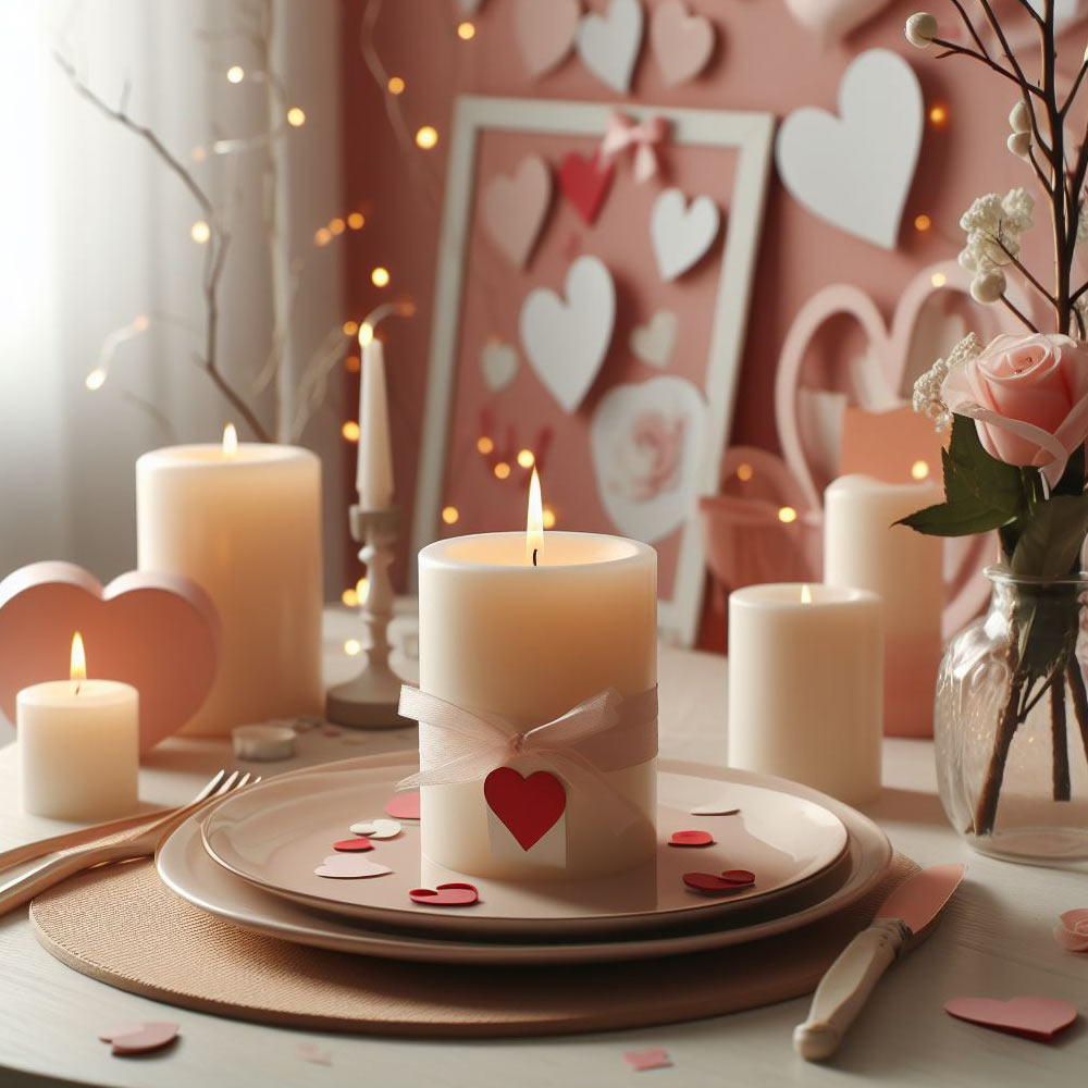 Candle Decoration for Valentines Day