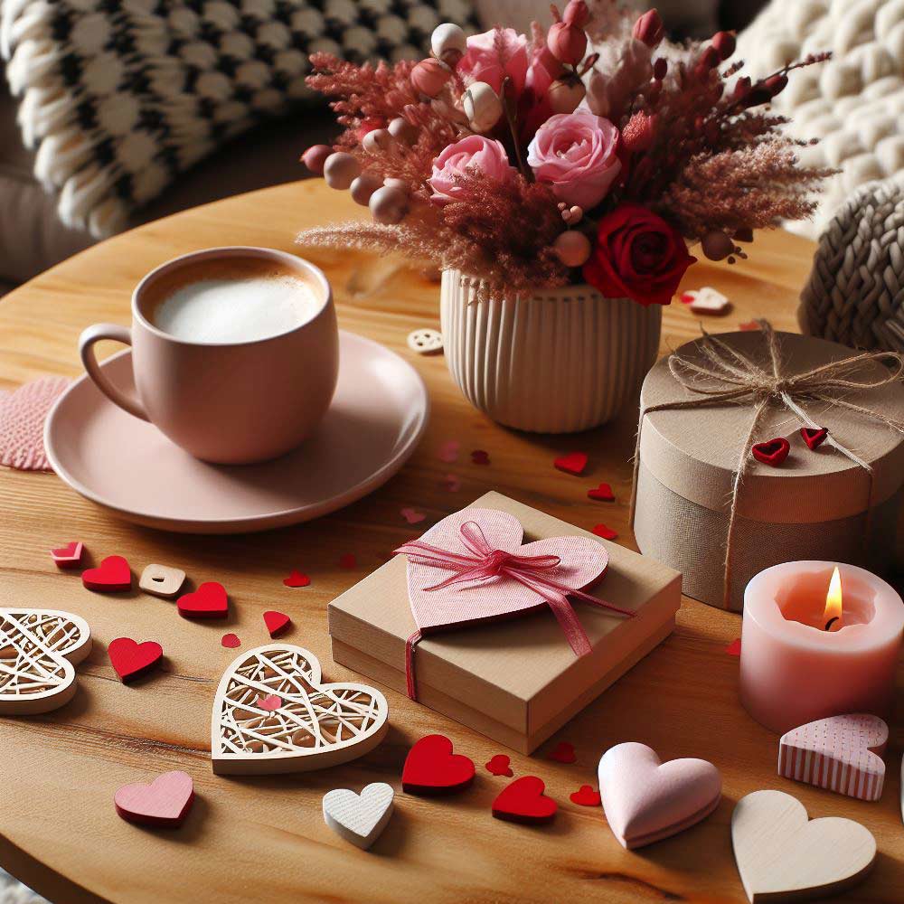 Coffe Table Valentines Day Decoration