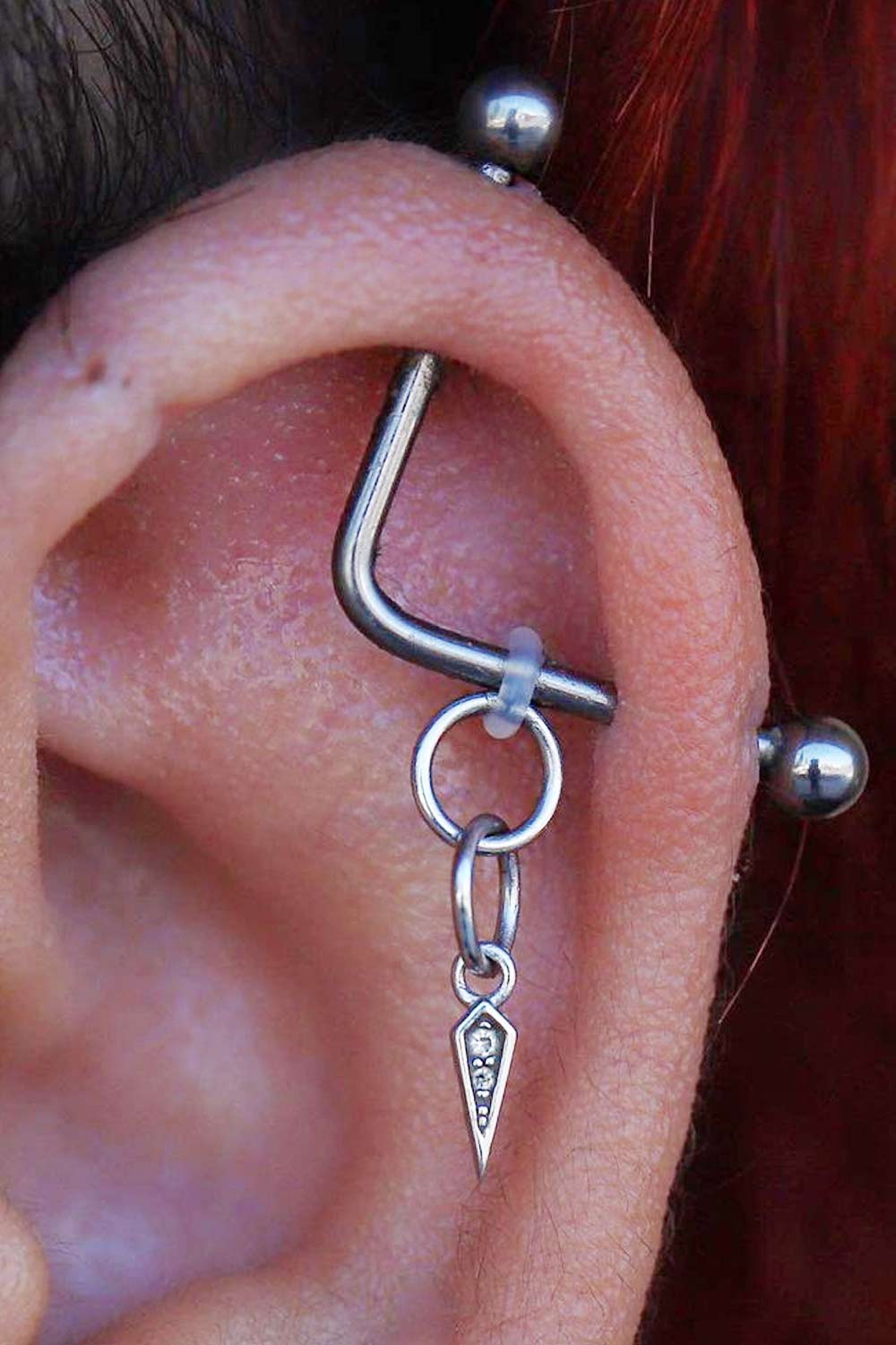 V-Shape Industrial Ear Piercing