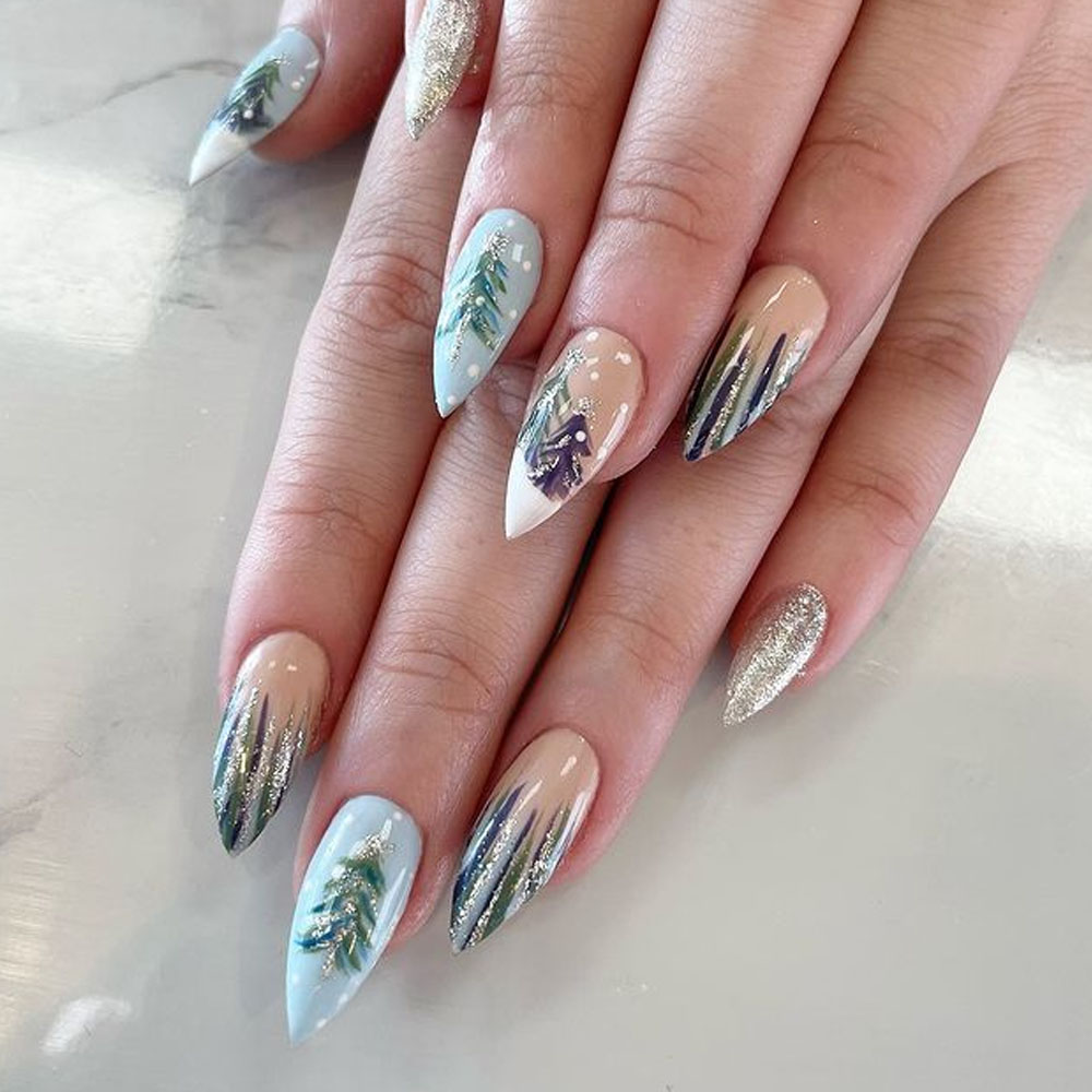 Pastel New Years Nails