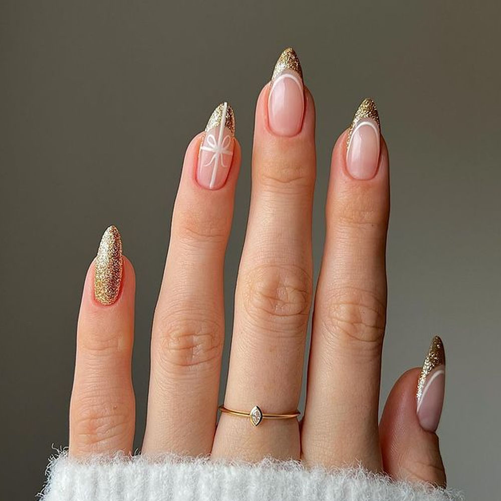 Wrapped In Gold New Years Nails