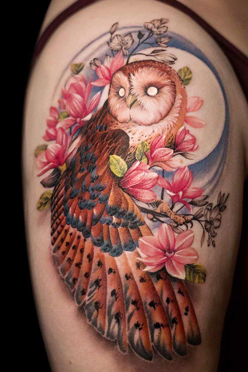 Sassy owl done by Russell at vault tattoo - Charlotte NC : r/tattoos