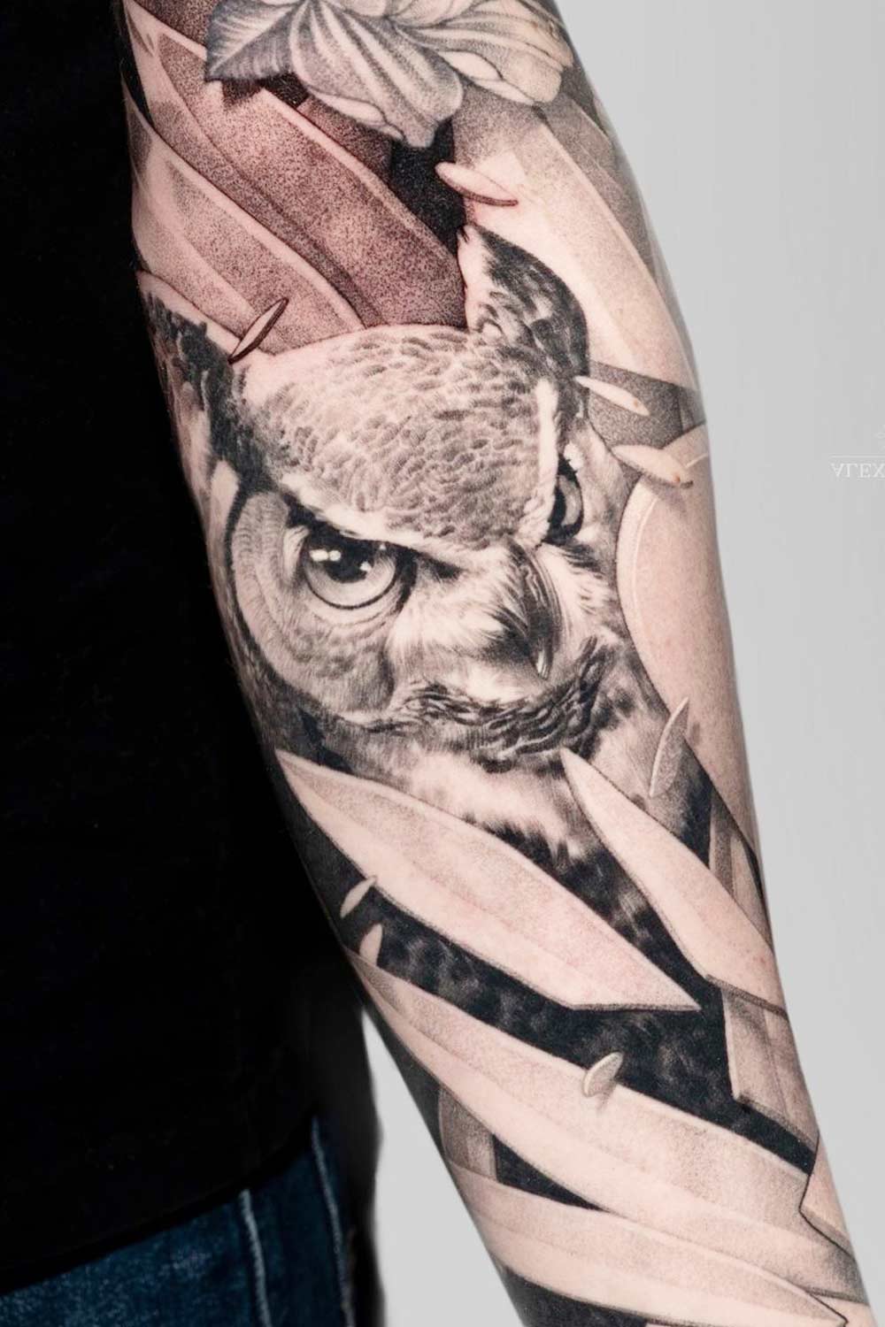 Half Sleeve Owl Tattoo