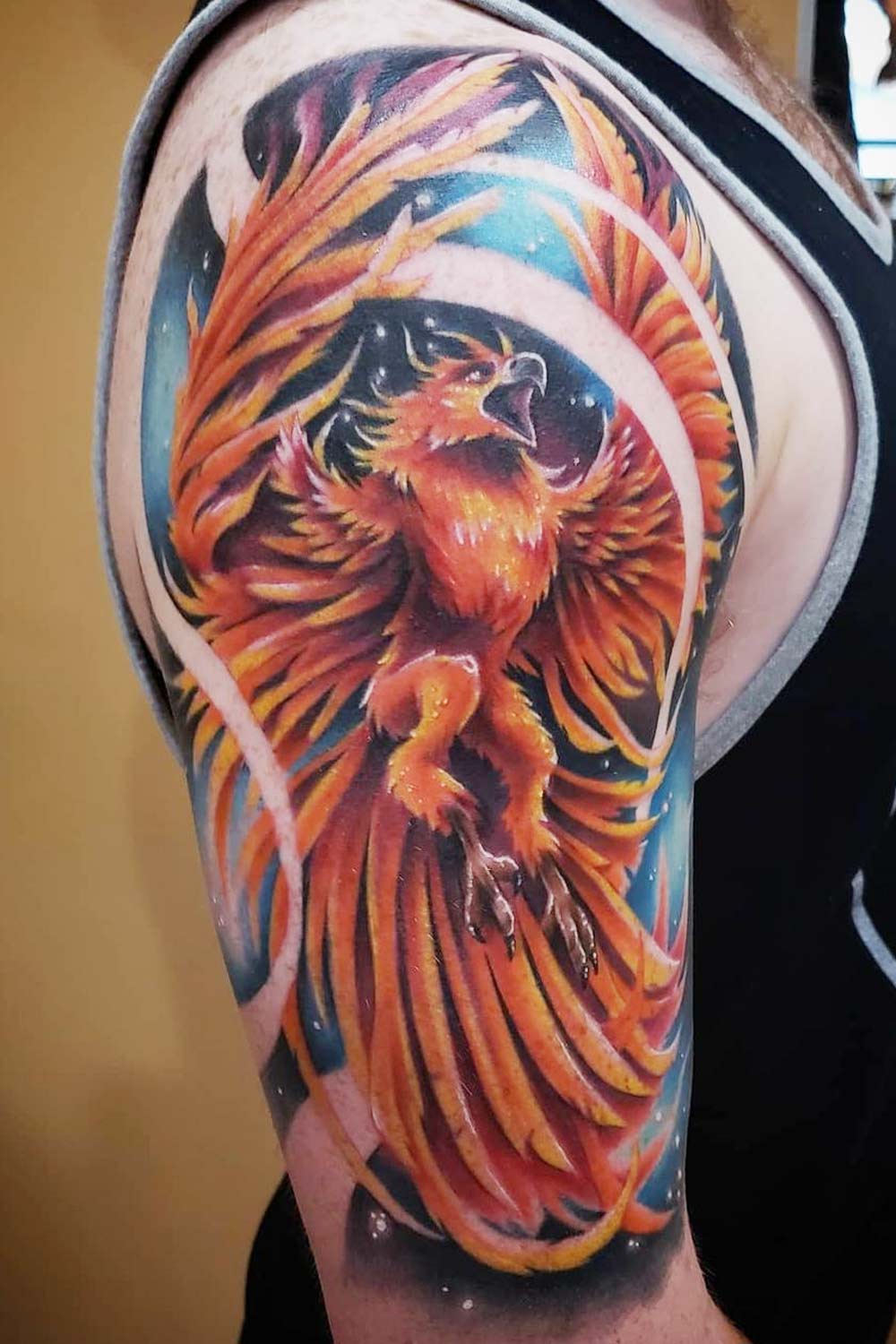 Half Sleeve Phoenix Tattoo