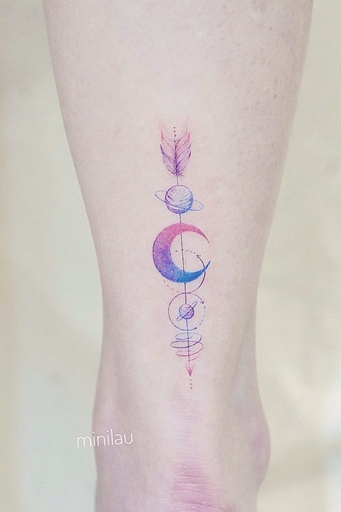 Arrow Tattoo with Planets
