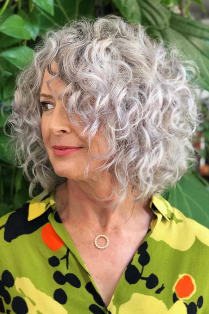 Silver Curls with Side Part