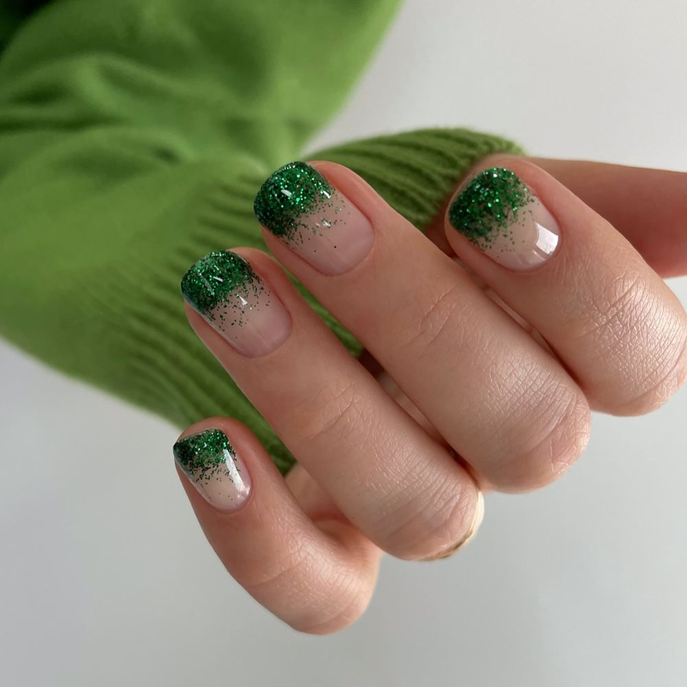 Winter Green Ombre Nails