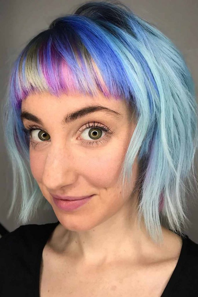 Blue Hues with Colorful Baby Bangs