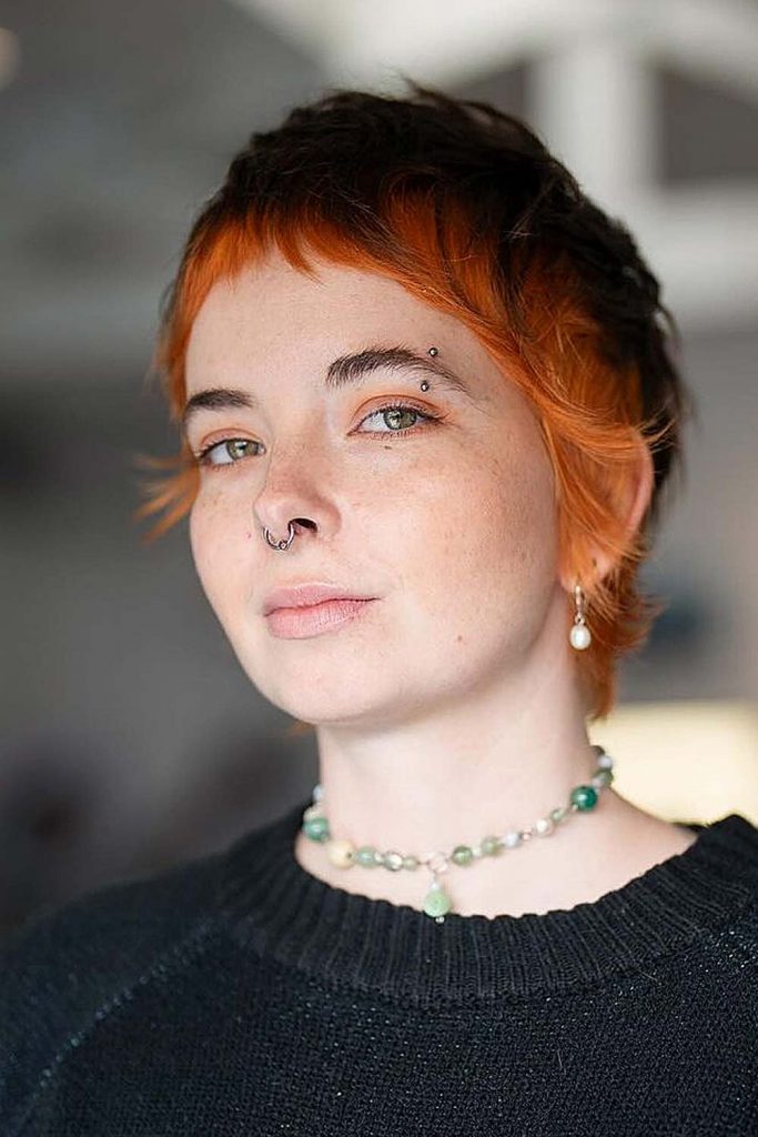 Bold Pixie with Tangerine Highlights
