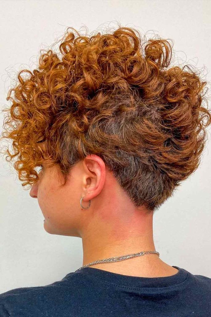 Curly Tapered Copper Pixie