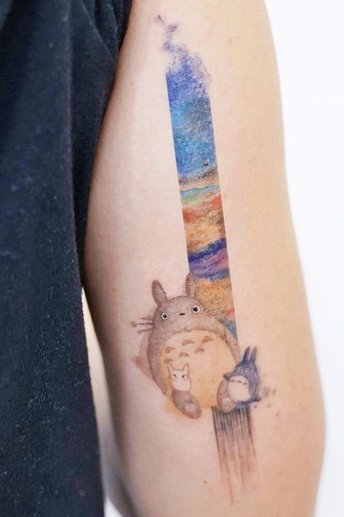 Totoro Theme Arm Tattoo