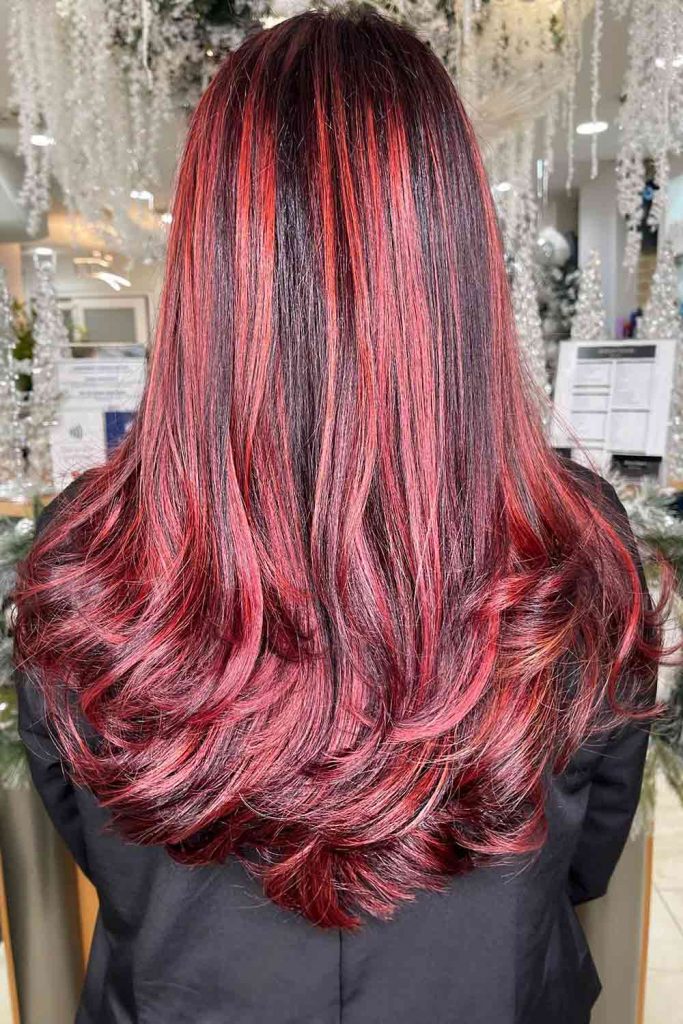 Brown Hair With Red Highlights 