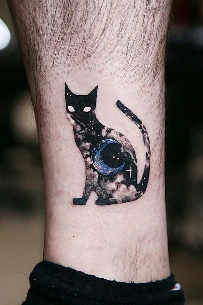 Moon Cat Tattoo