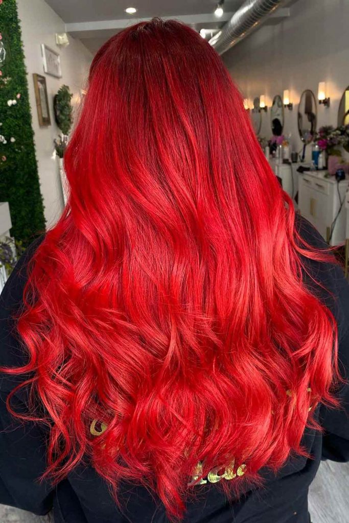 Vivid Red #longhaircuts #layeredhair