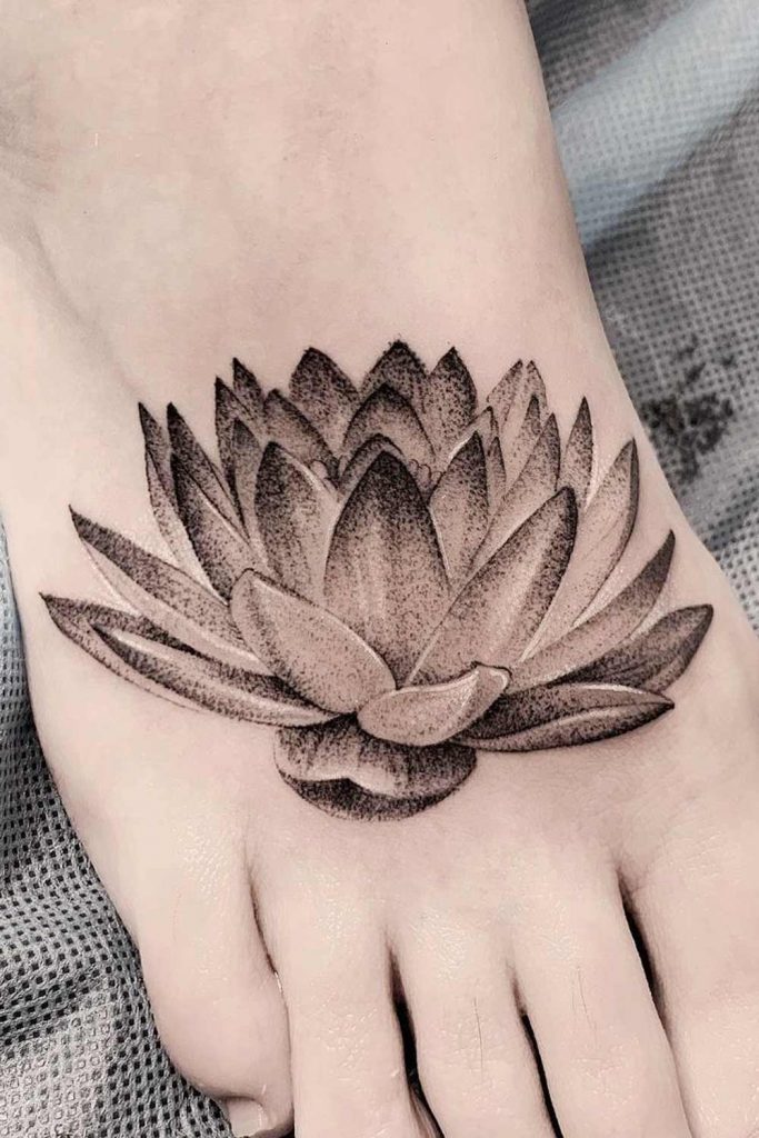 Dotwork Snake Flower Rose Tattoo Design - Graphic Black Lotus Tattoos  Designs