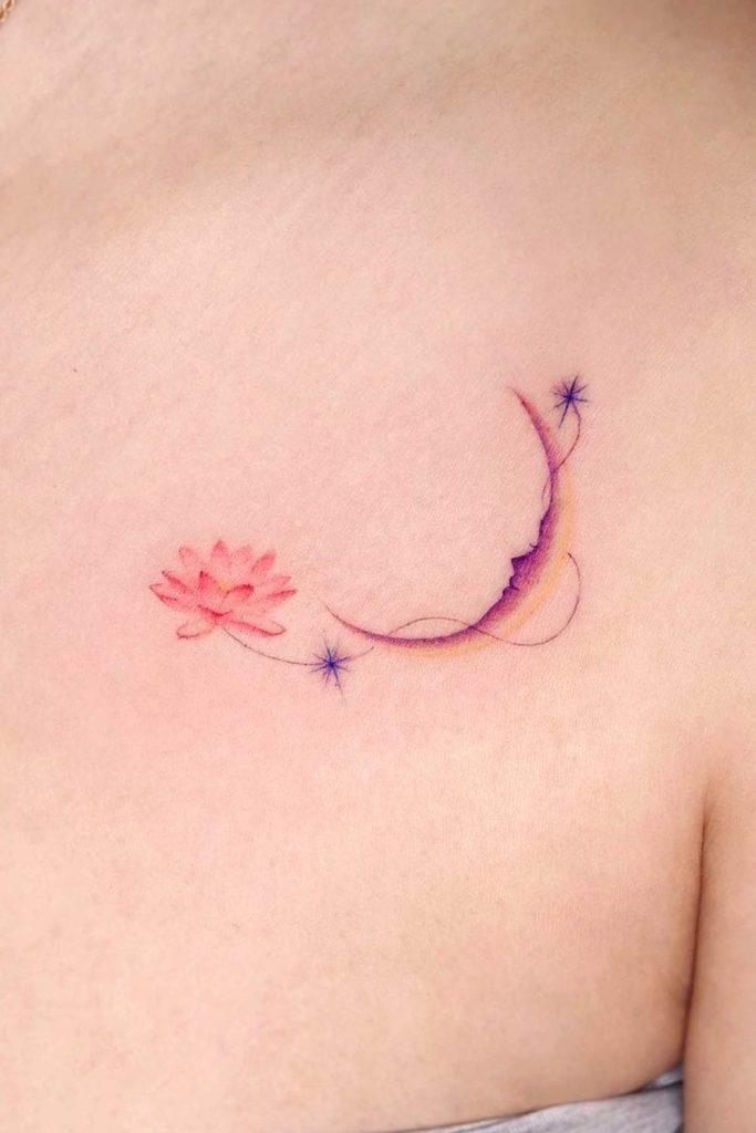Cosmic Lotus Shoulder Tattoo