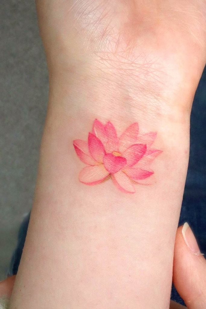 Coral Charm - Soft Lotus Wrist Tattoo