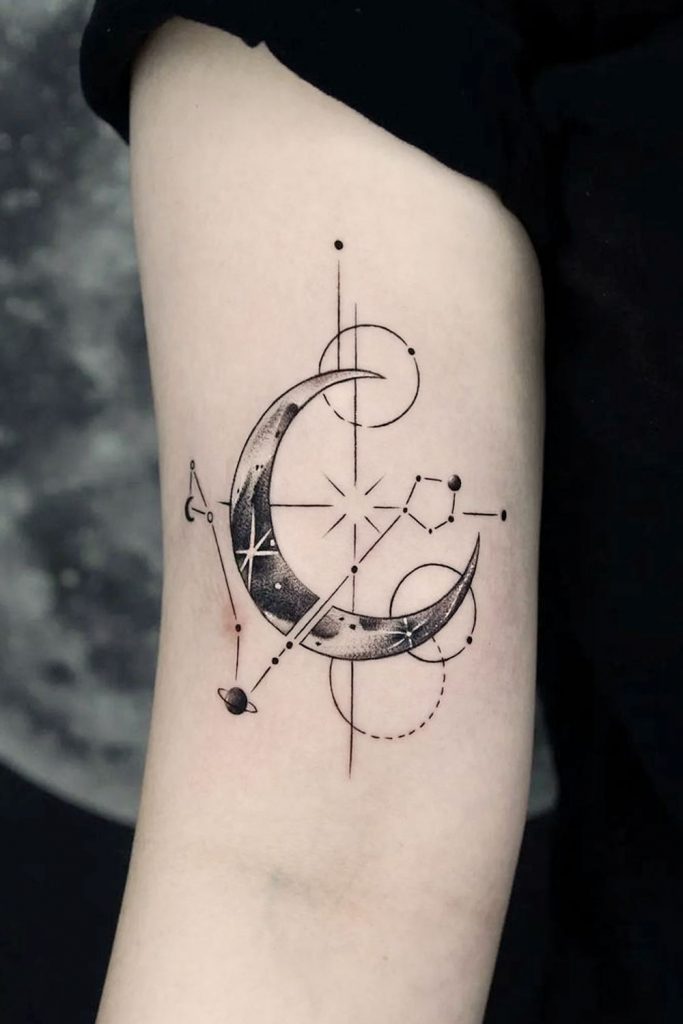 The Moon with Geometric Elements