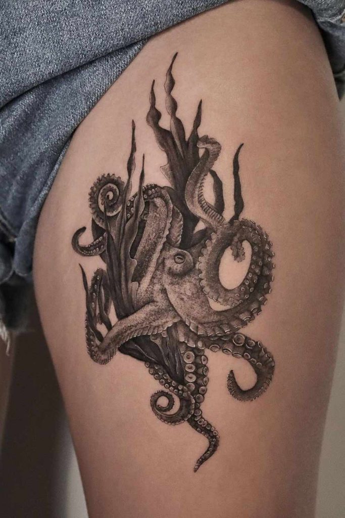 Black and White Octopus Design