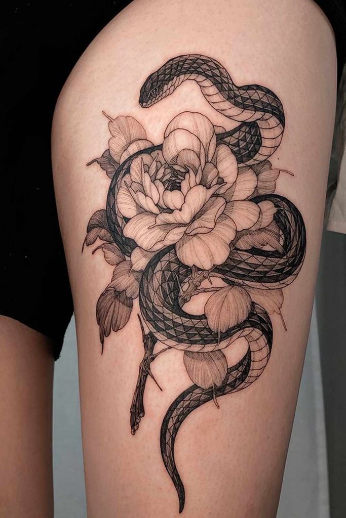 Floral Serpent Embrace