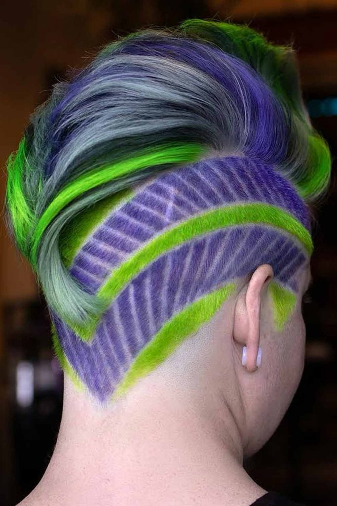 V-Styled Mohawk + Ultraviolet Stripes