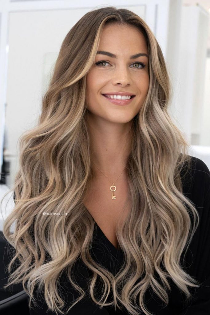 Beige Blended Hair with Highlights