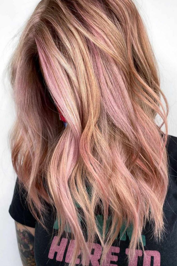 Frosty Pink Highlights for Light Strawberry Hair