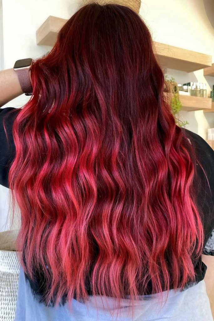 Brown To Red Ombre Hair