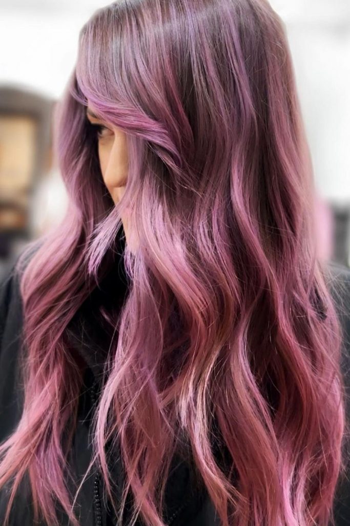 Brown Red And Purple Ombre Hair