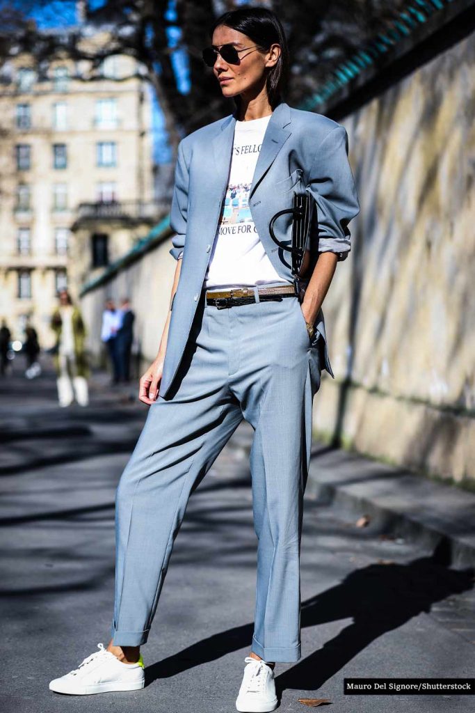 Casual Look with Baby Blue Suit