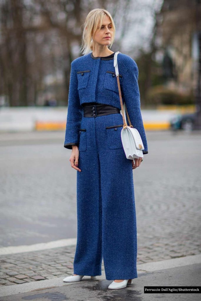Blue Suit with Cropped Jacket