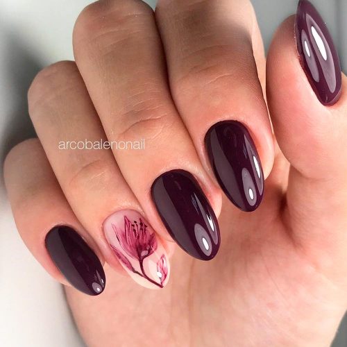 Fall Nails With Flowers