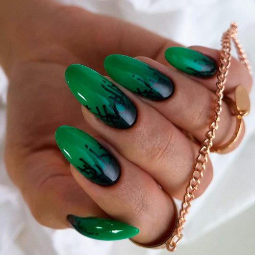 Dark Green Nail Designs