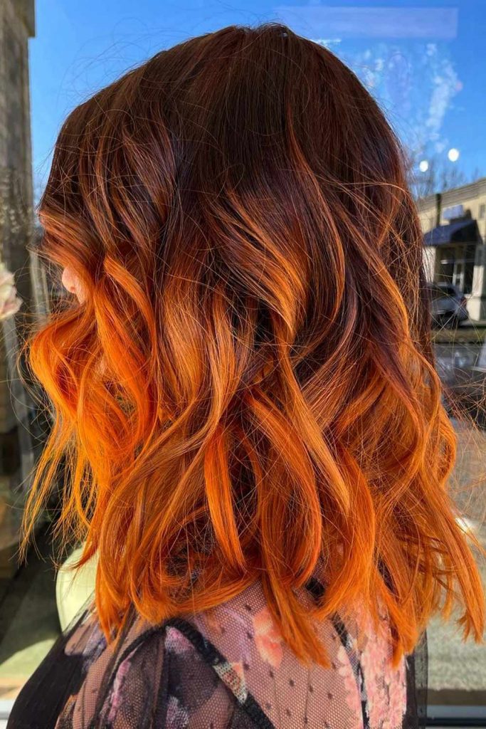 Two Tone Hair Color - Brown and Orange